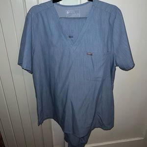 FIGS Limited Ed. Heather Indigo Tech. Collection Scrub Set XXL Top XXLT Bottom